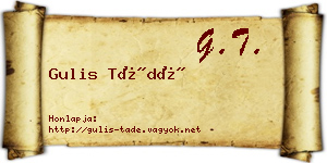 Gulis Tádé névjegykártya